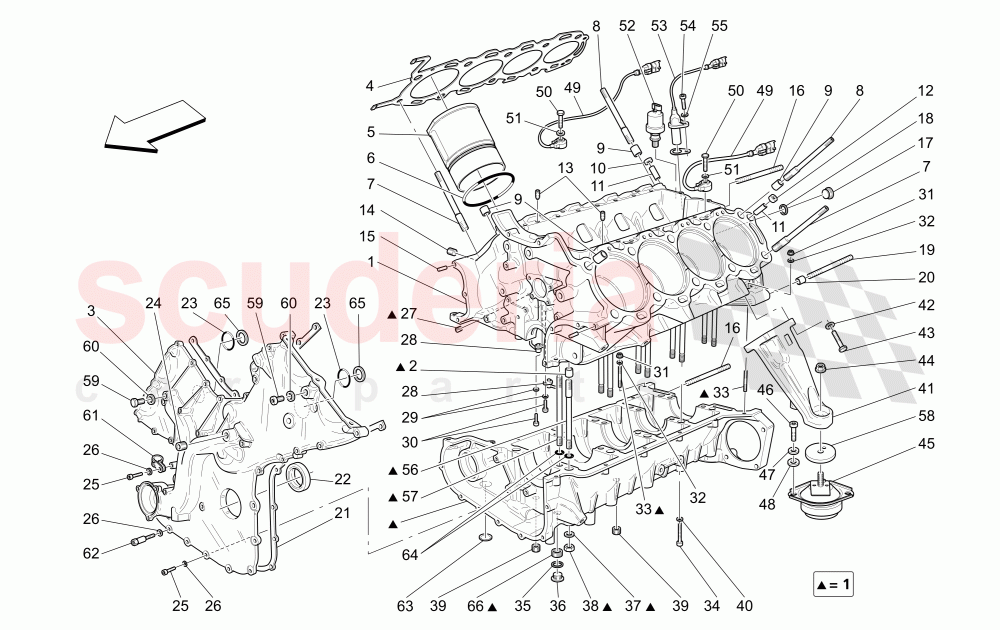 CRANKCASE of Maserati Maserati GranSport Coupe (2005-2007)