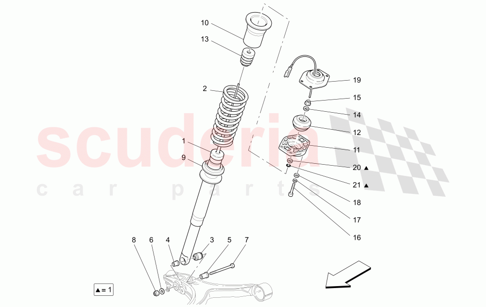 FRONT SHOCK ABSORBER DEVICES (Available with: Skyhook System) of Maserati Maserati Quattroporte (2003-2007) DuoSelect