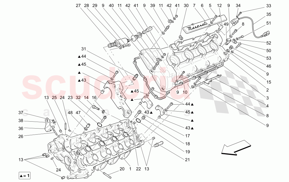 LH CYLINDER HEAD (Available with: "GranSport MC Victory" Version) of Maserati Maserati GranSport Coupe (2005-2007)