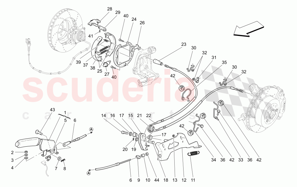 PARKING BRAKE of Maserati Maserati GranSport Coupe (2005-2007)