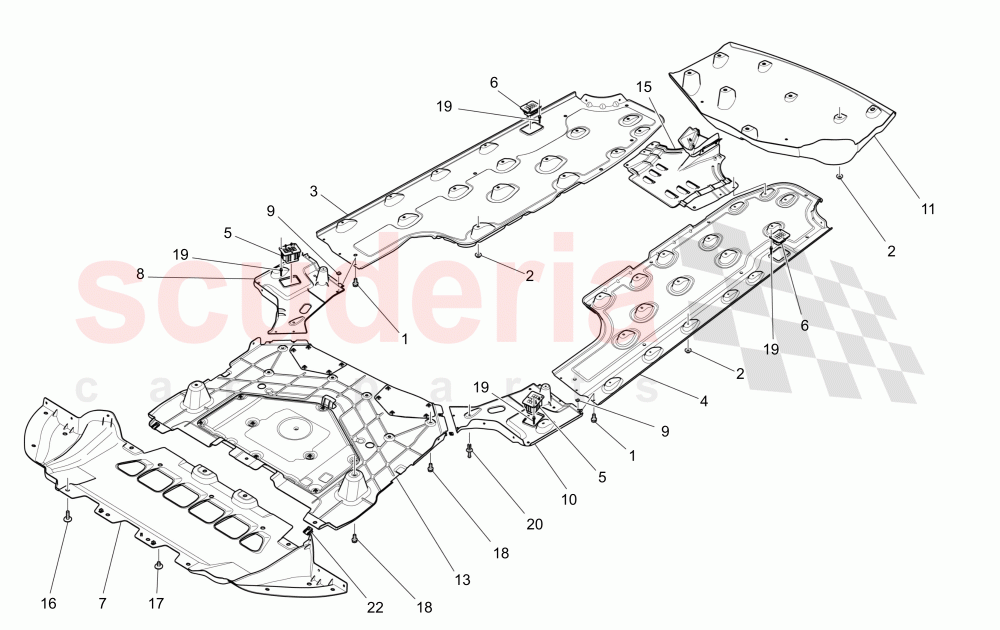 UNDERBODY AND UNDERFLOOR GUARDS (Available with: EURO 6Not available with: EURO 5) of Maserati Maserati Quattroporte (2013-2016) V6 330bhp