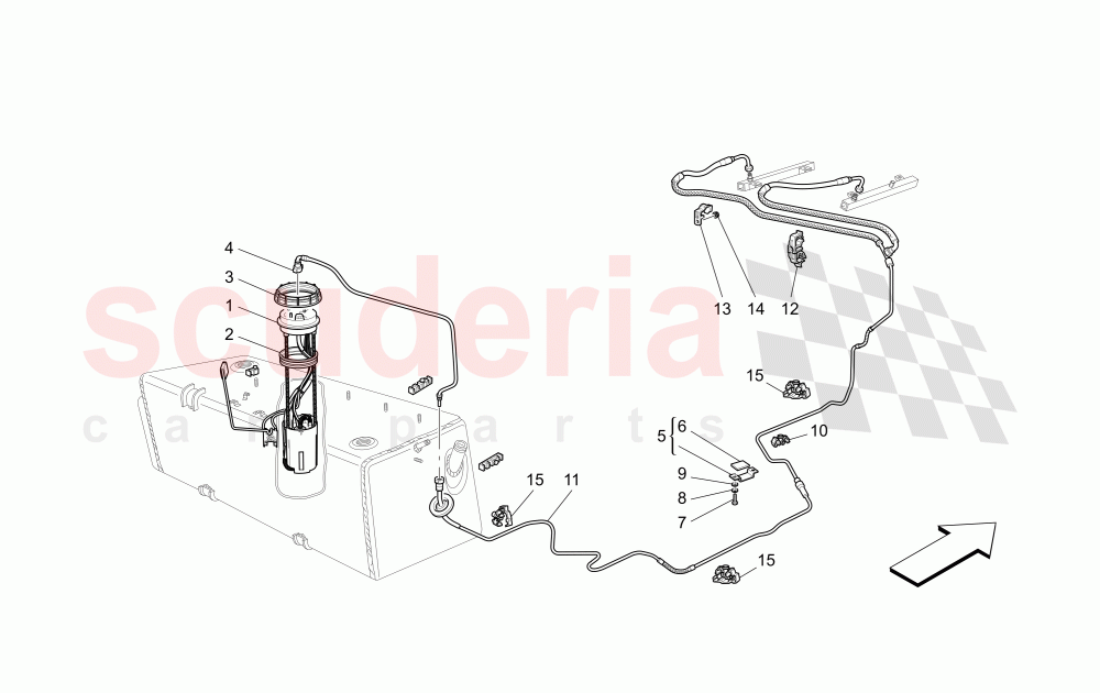 FUEL PUMPS AND CONNECTION LINES of Maserati Maserati GranSport Coupe (2005-2007)