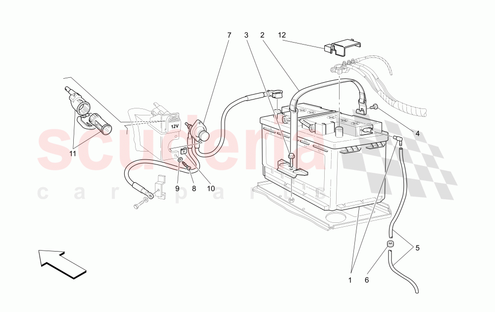 BATTERY of Maserati Maserati GranSport Coupe (2005-2007)