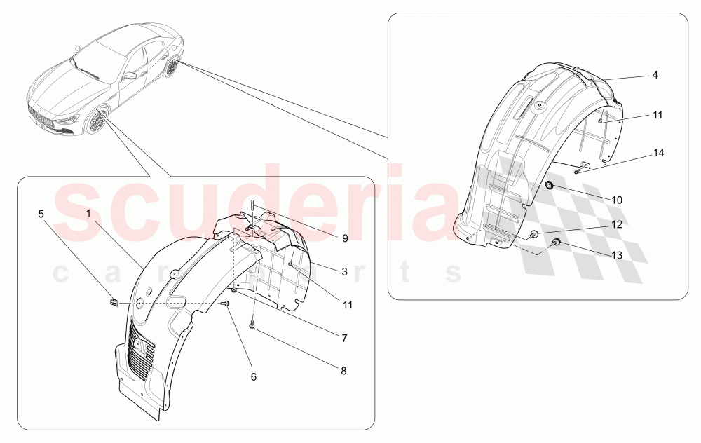 WHEELHOUSE AND LIDS of Maserati Maserati Ghibli (2017+)