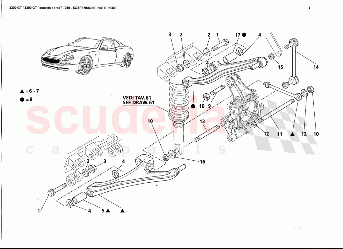 REAR SUSPENSION of Maserati Maserati 3200 GT / Assetto Corsa