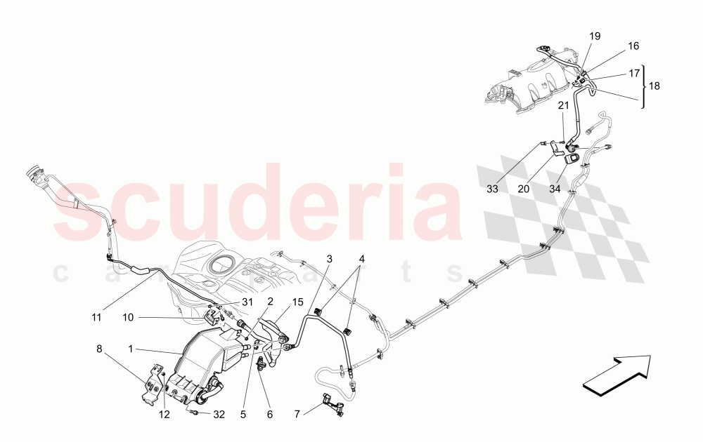 FUEL VAPOUR RECIRCULATION SYSTEM of Maserati Maserati Ghibli (2017+)
