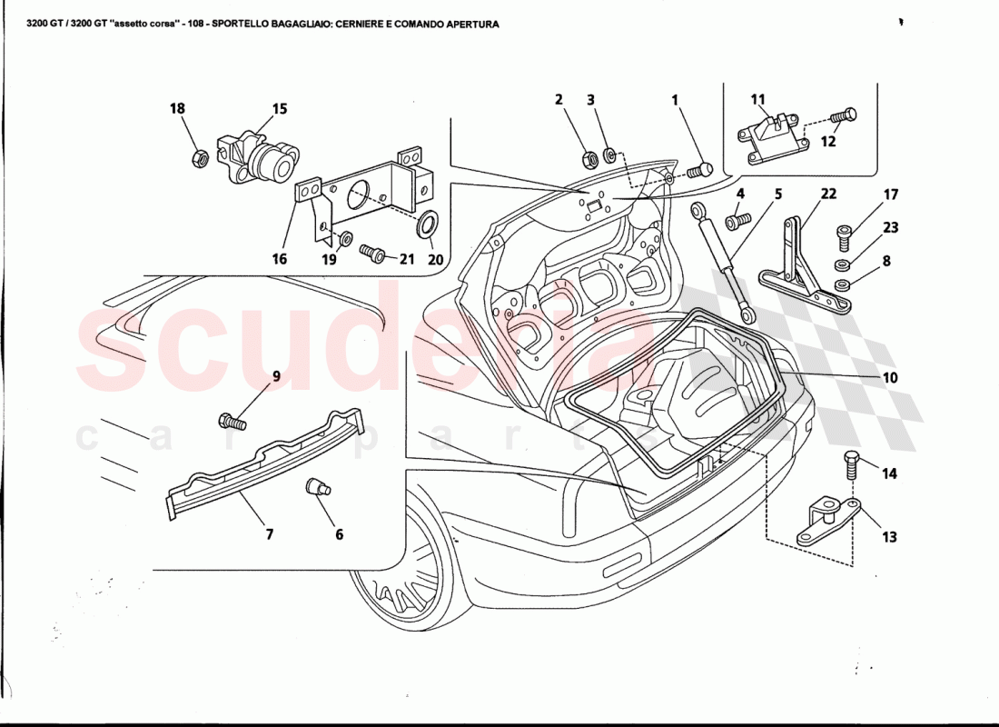 BOOT LIDS: HINGES, BOOT LID RELEASE of Maserati Maserati 3200 GT / Assetto Corsa