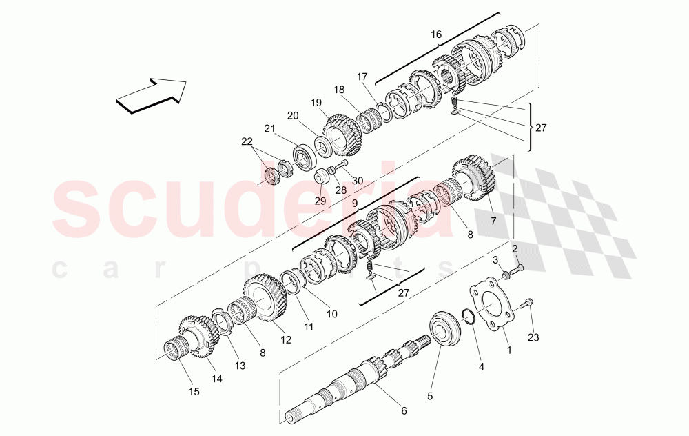 MAIN SHAFT GEARS of Maserati Maserati Quattroporte (2003-2007) DuoSelect