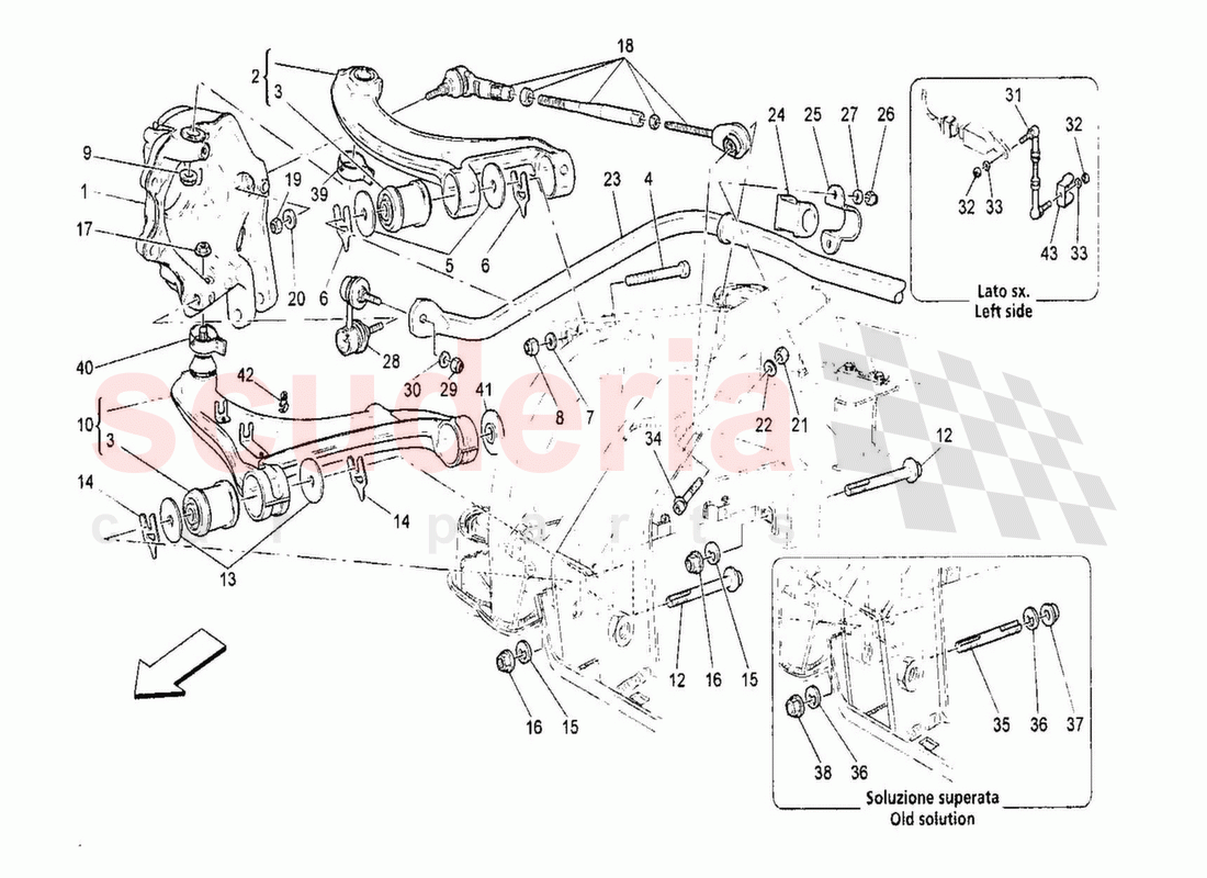 Rear suspension of Maserati Maserati GranTurismo MC Stradale