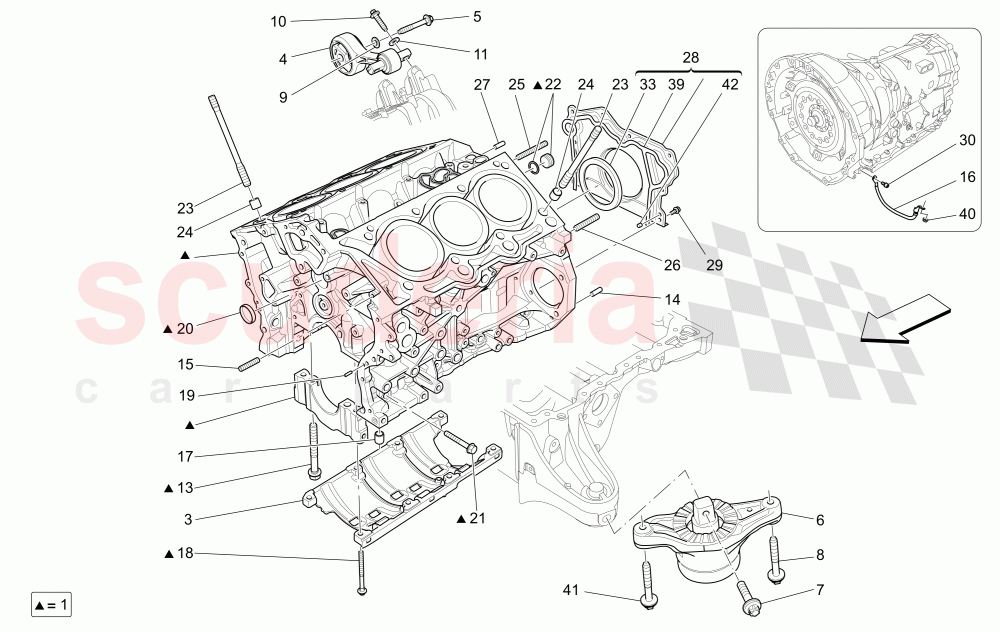 CRANKCASE of Maserati Maserati Quattroporte (2013-2016) S Q4