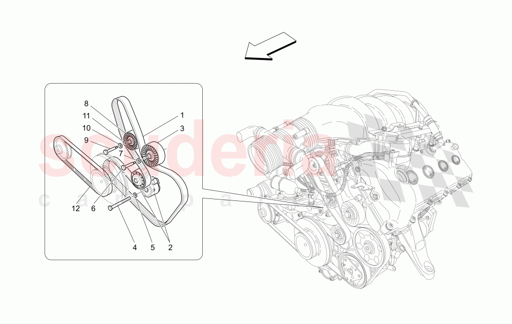 AUXILIARY DEVICE BELTS of Maserati Maserati GranCabrio (2016+) MC