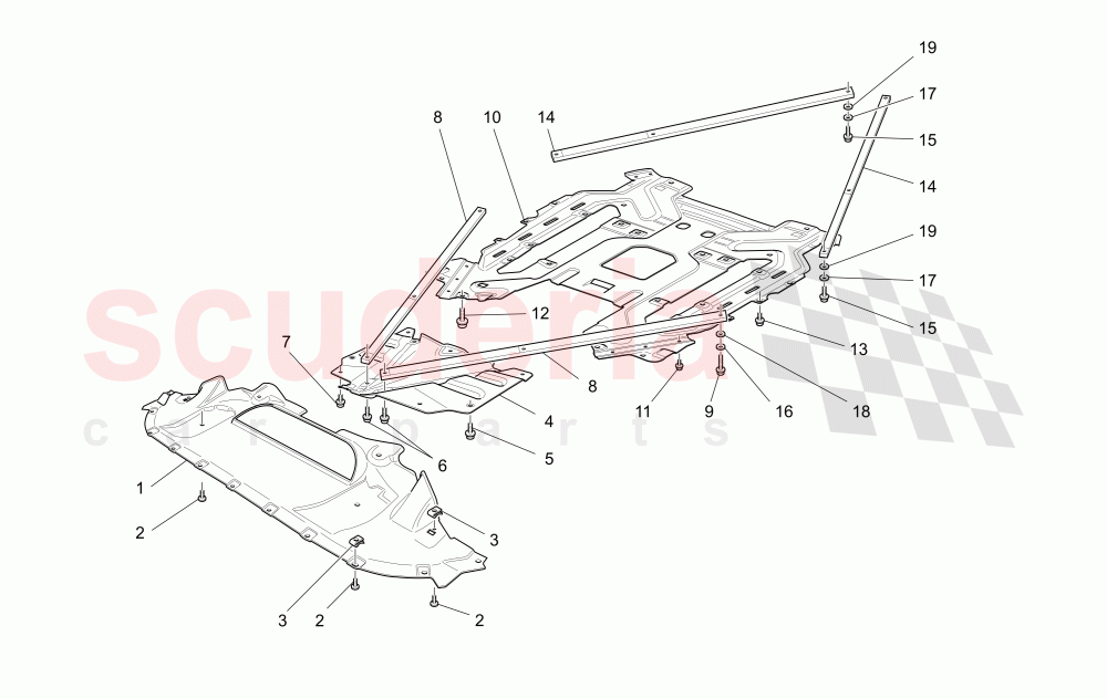 UNDERBODY AND UNDERFLOOR GUARDS of Maserati Maserati GranCabrio (2010-2012)