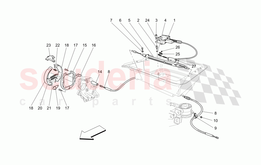 PARKING BRAKE of Maserati Maserati GranTurismo (2009-2012) S Auto