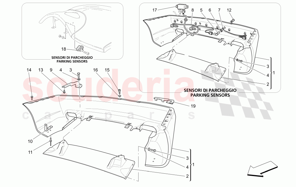 REAR BUMPER of Maserati Maserati 4200 Coupe (2002-2004) CC