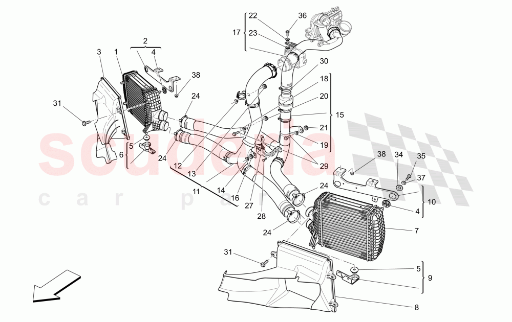 INTERCOOLER SYSTEM of Maserati Maserati Levante (2017+) Diesel