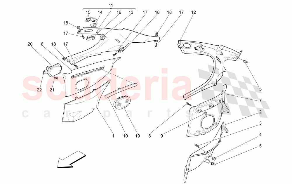 INNER TRIMS of Maserati Maserati GranSport Coupe (2005-2007)