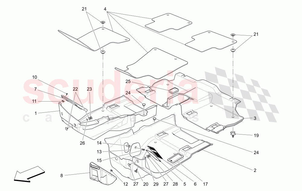 PASSENGER COMPARTMENT MATS of Maserati Maserati Levante (2017+) S