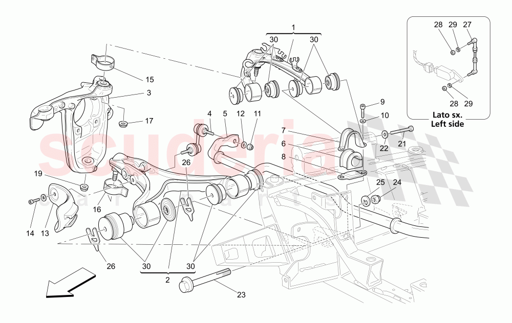 FRONT SUSPENSION of Maserati Maserati Quattroporte (2003-2007) DuoSelect