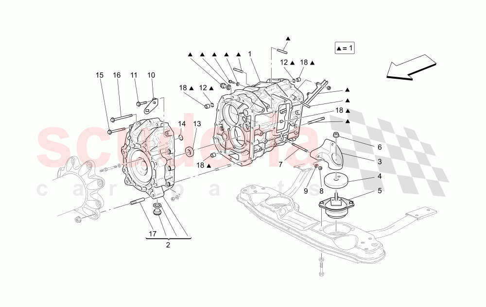 GEARBOX HOUSINGS of Maserati Maserati GranTurismo (2012-2016) Sport CC