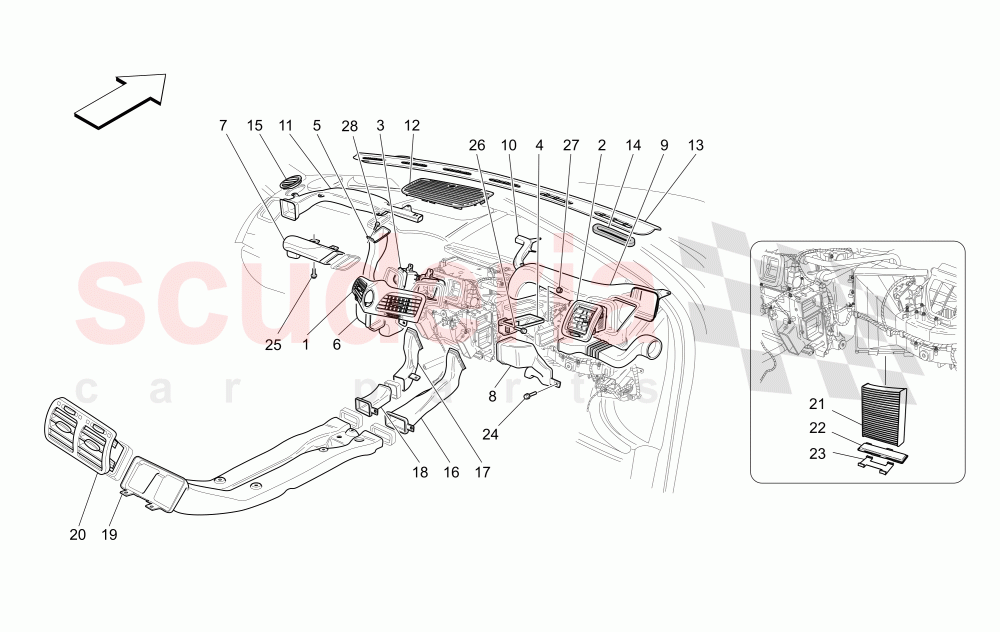 A/C UNIT: DIFFUSION (Not available with: Special Edition) of Maserati Maserati GranTurismo (2011-2012) S