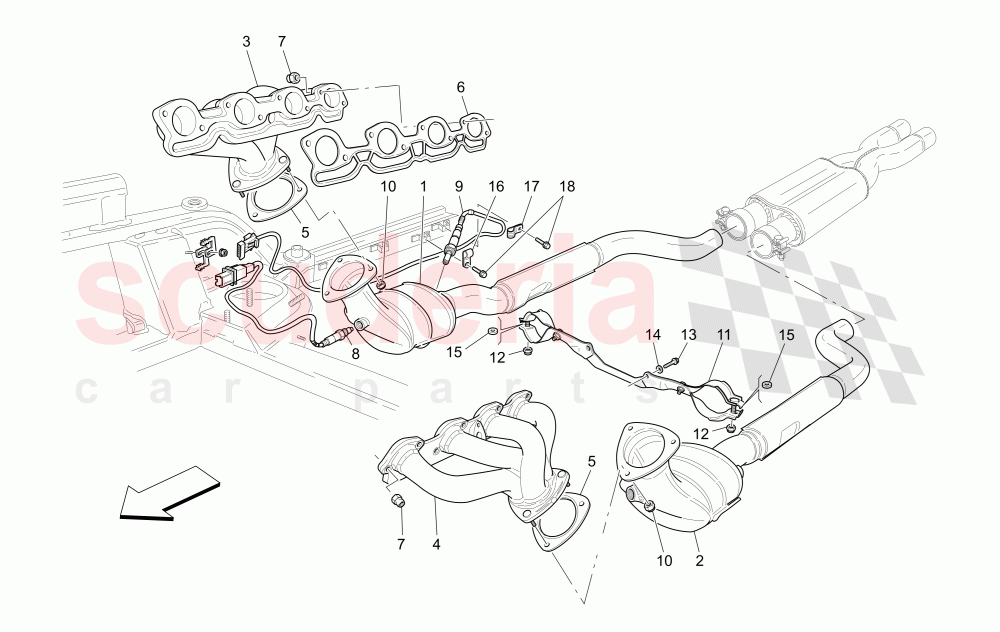 PRE-CATALYTIC CONVERTERS AND CATALYTIC CONVERTERS of Maserati Maserati GranTurismo (2011-2013) Auto