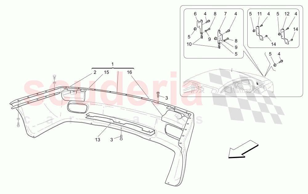 REAR BUMPER of Maserati Maserati Quattroporte (2008-2012) S 4.7