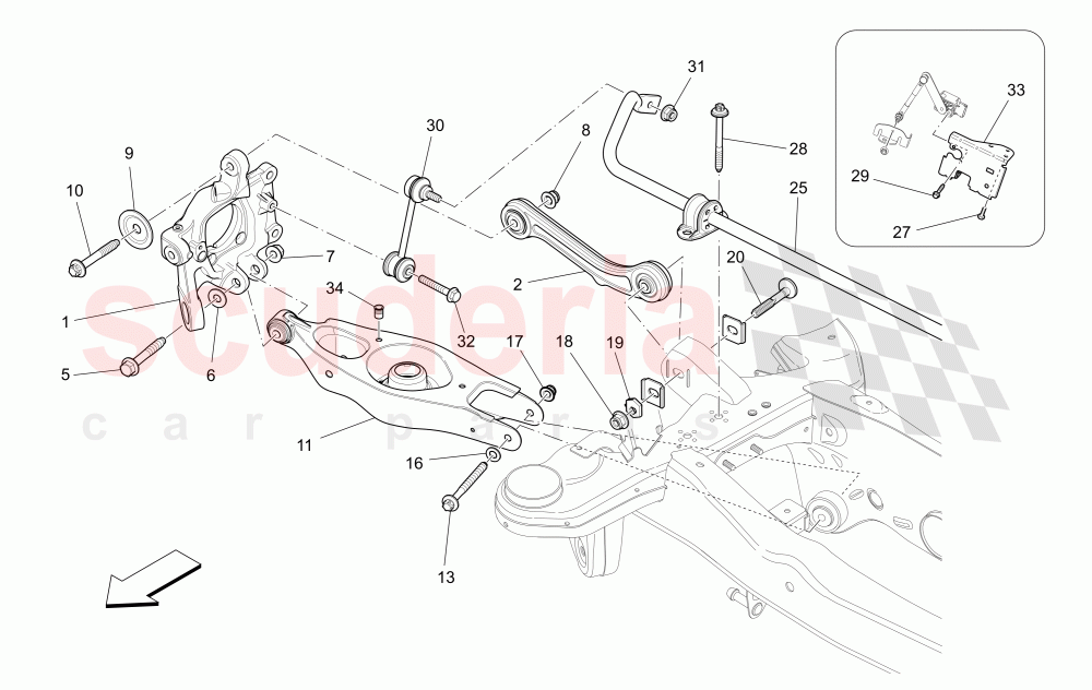 REAR SUSPENSION of Maserati Maserati Quattroporte (2013-2016) S V6 410bhp