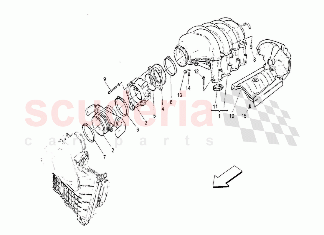 Intake Manifold and Throttle Body of Maserati Maserati GranTurismo MC Stradale