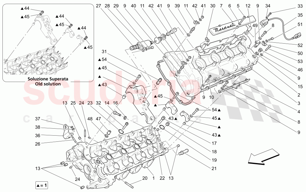 LH CYLINDER HEAD of Maserati Maserati 4200 Spyder (2005-2007) CC