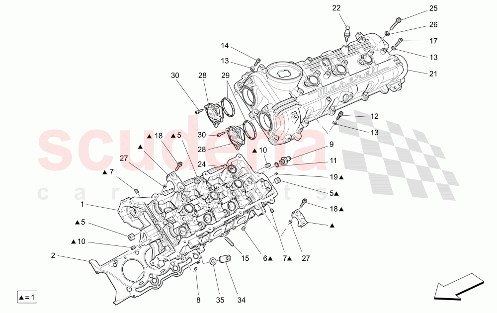 LH CYLINDER HEAD of Maserati Maserati Levante (2017+)