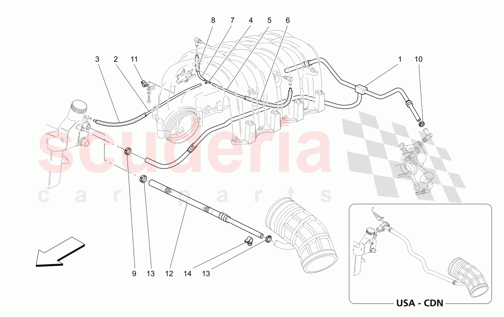 OIL VAPOUR RECIRCULATION SYSTEM of Maserati Maserati GranSport Coupe (2005-2007)