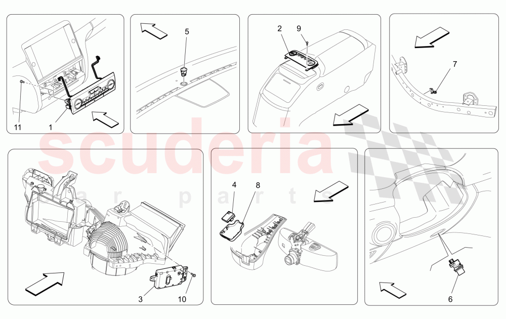 A/C UNIT: ELECTRONIC CONTROL (Available with: COMFORT-LUXURY REAR SEATS WITH CENTRAL CONSOLE) of Maserati Maserati Quattroporte (2013-2016) Diesel