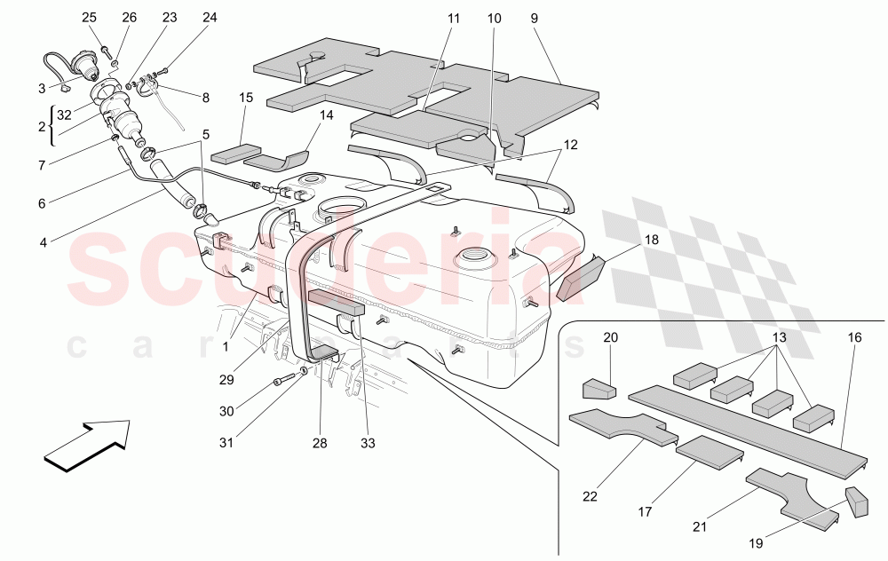 FUEL TANK of Maserati Maserati GranCabrio (2010-2012)