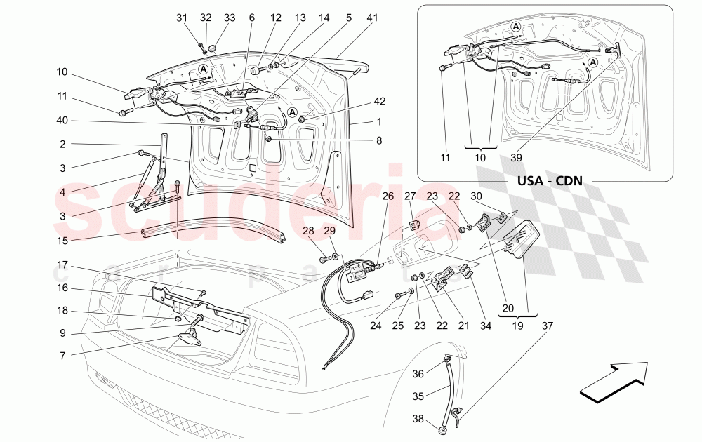 REAR LID (Includes fuel tank door) of Maserati Maserati GranSport Coupe (2005-2007)