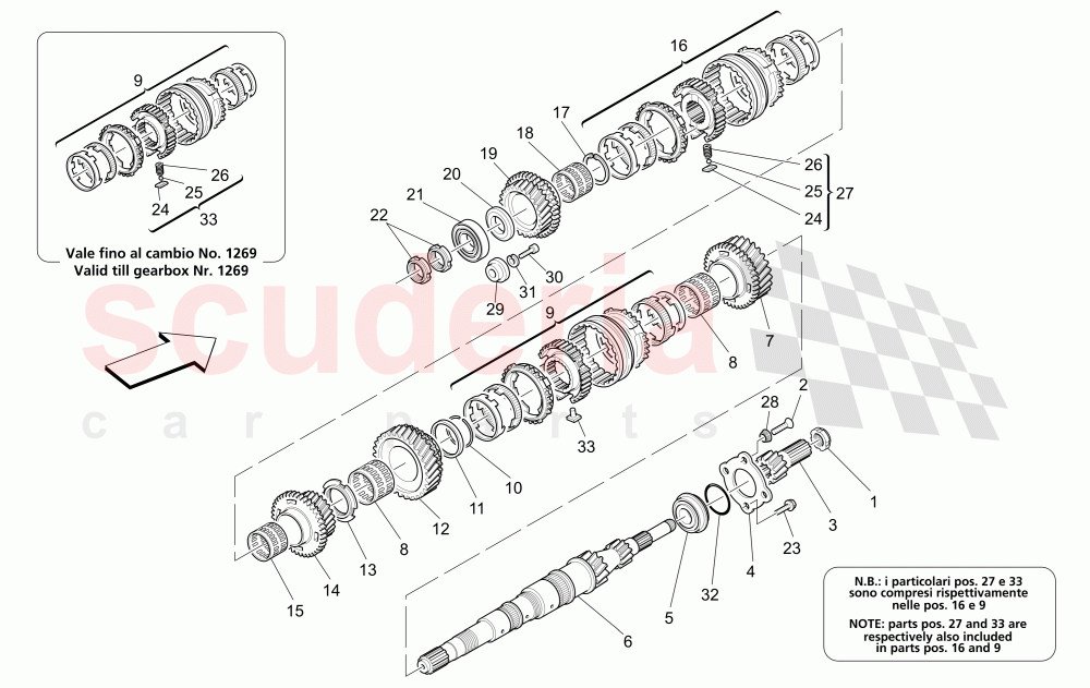 MAIN SHAFT GEARS of Maserati Maserati GranSport Coupe (2005-2007)