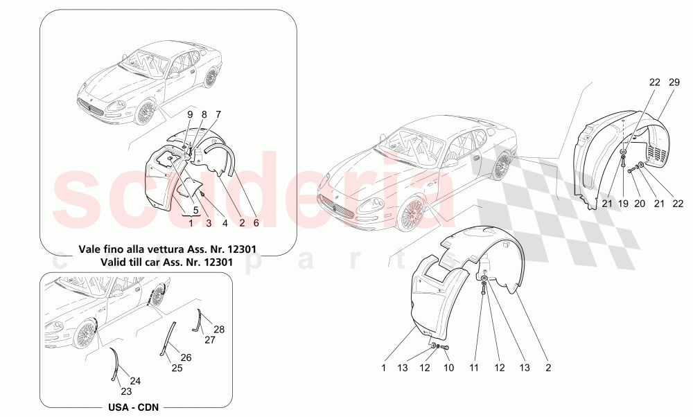 WHEELHOUSE AND LIDS of Maserati Maserati 4200 Coupe (2002-2004) CC