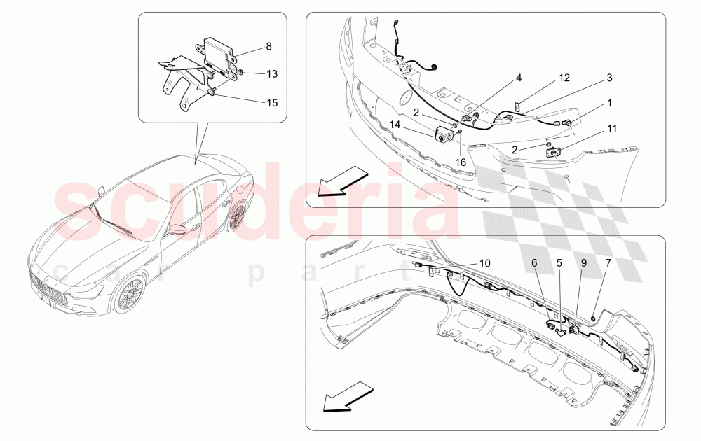 PARKING SENSORS of Maserati Maserati Ghibli (2014-2016)