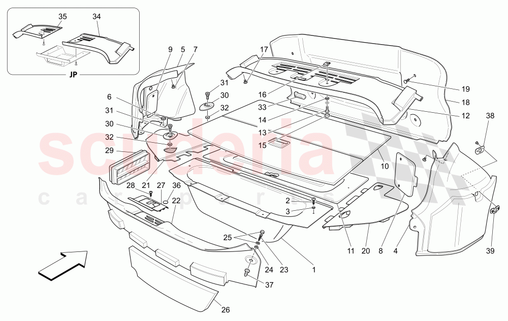 LUGGAGE COMPARTMENT MATS (Not available with: CENTENNIAL INTERNALS, Special Edition) of Maserati Maserati GranTurismo (2012-2016) Sport Auto