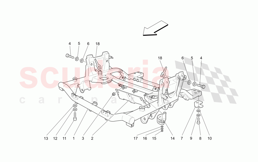 FRONT UNDERCHASSIS of Maserati Maserati 4200 Coupe (2005-2007) GT