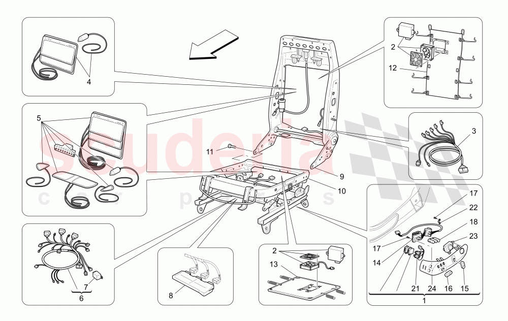 FRONT SEATS: MECHANICS AND ELECTRONICS of Maserati Maserati Quattroporte (2008-2012) 4.2