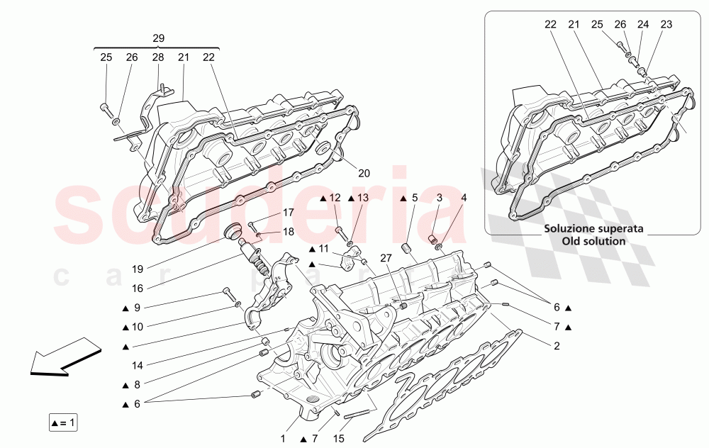 RH CYLINDER HEAD of Maserati Maserati GranTurismo (2008-2010) S