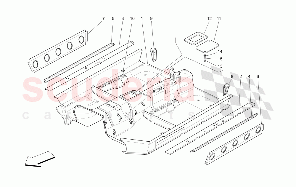 CENTRAL STRUCTURAL FRAMES AND SHEET PANELS of Maserati Maserati 4200 Coupe (2002-2004) CC