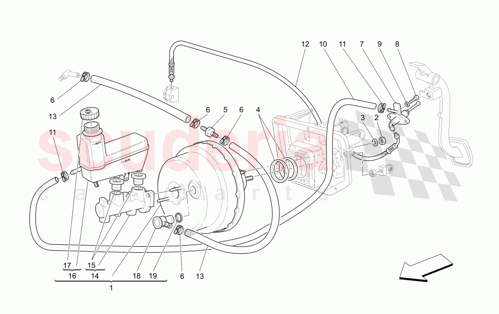 BRAKES AND CLUTCH HYDRAULIC CONTROLS of Maserati Maserati 4200 Coupe (2002-2004) CC