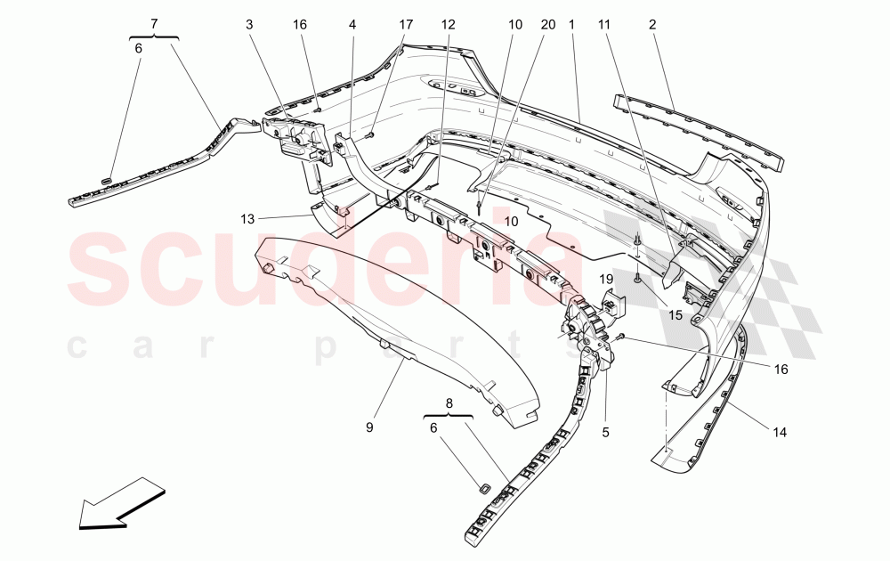 REAR BUMPER of Maserati Maserati Quattroporte (2013-2016) S Q4