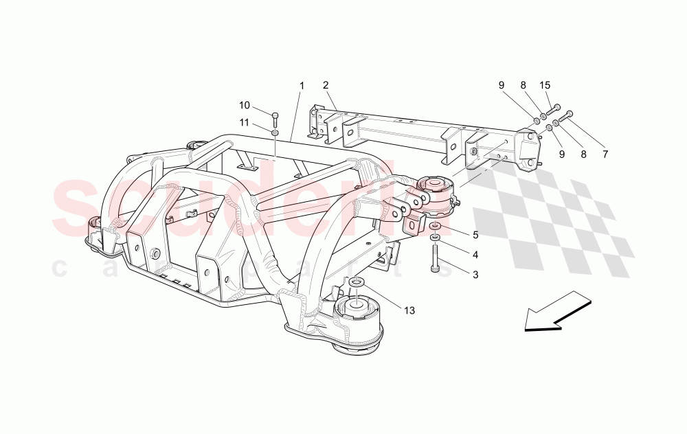 REAR CHASSIS of Maserati Maserati Quattroporte (2008-2012) S 4.7