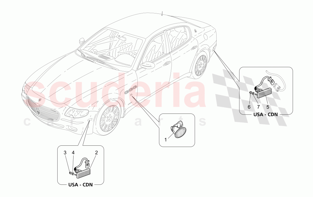 SIDE LIGHT CLUSTERS of Maserati Maserati Quattroporte (2003-2007) Auto