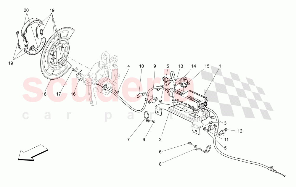 PARKING BRAKE of Maserati Maserati Ghibli (2014-2016) Diesel