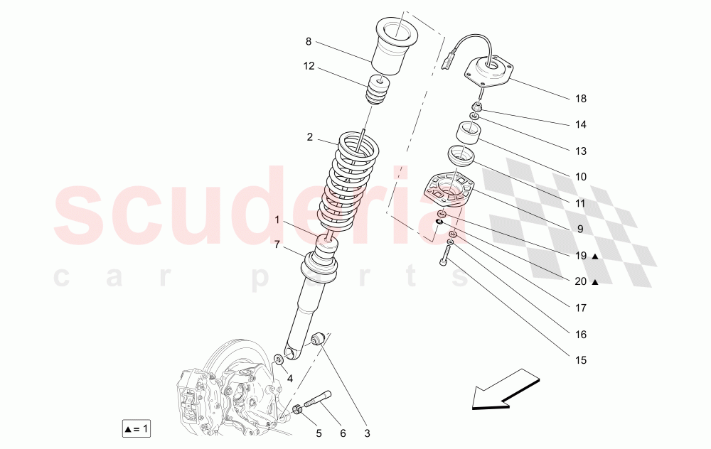 REAR SHOCK ABSORBER DEVICES (Available with: Skyhook System) of Maserati Maserati Quattroporte (2003-2007) Auto