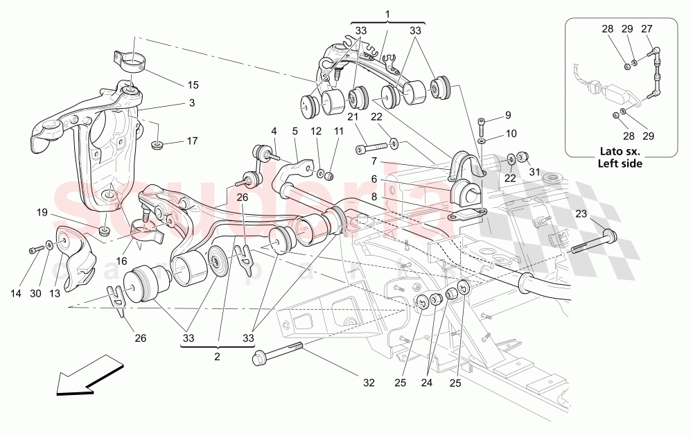 FRONT SUSPENSION of Maserati Maserati GranTurismo (2011-2012) S