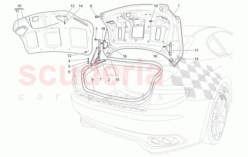 REAR LID (Not available with: Special Edition) of Maserati Maserati GranTurismo (2012-2016) Sport Auto